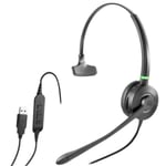 Cleyver - Casque Filaire, HC90, Busylight Intégrée, Version Mono, Micro Antibruit, Protection Acoustique - ODHC90USB