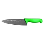 Starrett Professional Chefs Knife - BKG301-8 Wide Triangular 8" (200mm) Ultra Sharp Kitchen Knife With Long Lasting Blade - Green Handle Stainless Steel Chopping Cooking Knife (DV86208)