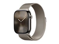 Apple Watch Series 10 (Gps + Cellular) - 46 Mm - Naturlig Titan - Smart Klocka Med Milanesisk Loop - Nät Av Rostfritt Stål - Naturlig - Bandstorlek: M/L - 64 Gb - Lte, Wi-Fi 4, Uwb, Bluetooth - 4G - 41.7 G