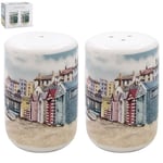 Sandy Bay Beach Nautical Seaside Ceramic Salt and Pepper Pots Shakers Cruet Set