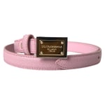 Dolce & Gabbana Ceinture Cuir Rose Or Carré Métal Boucle 75cm/30in 420usd