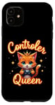 iPhone 11 Controller Queen Cute Gamer Cat Design- Gaming Cat Lovers Case