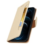 Wallet Folio Case with Stand for iPhone 12/12 Pro - Gold