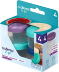 4 x Sistema Dressing Pots To Go 35ml Snack & Dip Food Containers Tubs with Lids