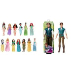 Mattel Disney Princess Toys, 13 Princess Fashion Dolls with Sparkling Clothing and Accessories & Disney Princess Toys, Posable Flynn Rider Fashion Doll in Signature Look