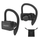 Wireless Headphones, Bluetooth 5.0 Sport Earphones, 8 Hours Playback Earbuds with Ear Hook, IPX7 Waterproof Stereo Headphones, Built-in Mic, Noise Canceling, for Running, Jogging, Workout, Black