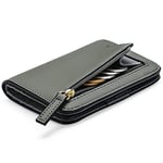 GAEKEAO Portefeuille Femme RFID Blocage Cuir Slim Porte Carte avec Fermeture éclair Poche à Monnaie, Petits Portefeuilles Femmes avec fenêtre d'identification