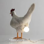 Kyckling LED-lampa Ägg Nattlampa Taxidermi Ägg Skrivbordslampa, 14*15*6cm, vit (FMY)