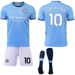 Manchester City Hemma Barn & Vuxen Fotbollströja Kit med Strumpor 2024-2025 No.10 GREALISH No.10 GREALISH XS