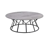 M2 Kollektion Lydia 3 Table Basse en Verre Gris Diamètre 90 cm Hauteur 35 cm