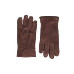 John Henric Black Leather Gloves Cervinia Brun