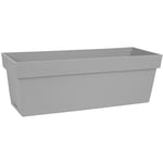 EDA - Jardinière Toscane + plateau clipsé 50 x 18 x 16,7 cm - Gris béton