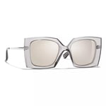 CHANEL Square Sunglasses CH6051 Grey/Mirror Clear