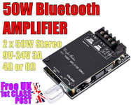 2 x 50W Stereo Bluetooth Digital Audio Amplifier & CASE kit  FREE 1ST CLASS POST