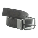 Coach Mens Harness Buckle Cut-To-Size Reversible Mahogany Belt - Brown Leather - One Size