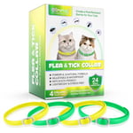 Collier Anti Puces pour Chat,Anti Puces et Tiques pour Chats Réglable pour Toutes Races Tailles,8mois Protection et Longue DuréE ImperméAble RéGlable,Traitement ContreLes Puces (Green+Yellow)