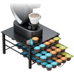 Coffee Pod Holder for Dolce Gusto, 90 Capsules Storage Drawer, 3 Tier Thick Metal Coffee Pod Storge, Pods Organizer Drawer with Non-Slip Feet Silent Sliding for Kitchen Office