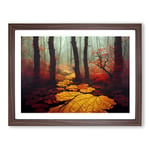 An Eye Catching Forest H1022 Framed Print for Living Room Bedroom Home Office Décor, Wall Art Picture Ready to Hang, Walnut A4 Frame (34 x 25 cm)