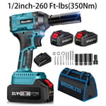 High Torque Cordless Impact Wrench Battery Power Car Brushless Impact Gun Kit