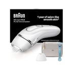 Braun Silk·Expert Pro 3 PL3121 - Latest Generation IPL For Women And Men, At Home Hair Removal Device, White/Silver, With Pouch, Precision Head And Venus Razor