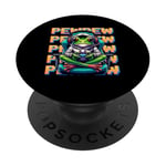 Cute Gaming Frog Pew Video Game Graphic Men Boys Kids Women PopSockets Adhesive PopGrip