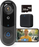 1080P Video Doorbell Camera with 32 GB SD Card, Wireless Camera... 