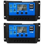 2 Pcs 30A Solar Battery Controller 12V/24V Solar Panel  Controller P1Z17608