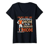 Womens I'm not just any football mom i am the lineman's mom leopard V-Neck T-Shirt