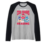 All The Cool Sharks Are Reading Kindergarten - Raglan Baseball Tee