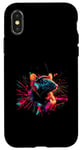 iPhone X/XS Colorful Artistic House Rat Mouse Music Headphones Rat Case