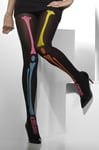 Sale Neon Skeleton Bones Tights Ladies Halloween Smiffy's Fancy Dress Stockings