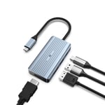 BIGBIG WON Adaptateur multiport USB C pour de Nombreux Autres appareils C, Hub USB C HDMI avec Station d'accueil 4 Ports, 8K@30Hz HDMI, 8K@30Hz DP, 100W PD