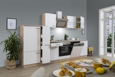 Cuisine équipée kitchenette en Chêne Blanc Merle 310 CM