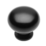 GTV Bouton BERGAMO Ø 3 cm I Boutons de meuble avec vis I Boutons d'armoire Boutons de cuisine Bouton de porte Poignée de tiroir Poignée de meuble I Noir mat