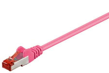 Goobay Wentronic Goobay - Network Cable - Rj- 45 (M) To Rj- 45 (M) - 2,0M - Pairs In Metal Foil (Pimf) - Cat 6 - Halogen Free, Shaped - Magenta (Ean:4040849934377)