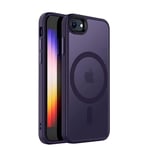 tigratigro Coque pour iPhone SE 2022/SE2020, Compatible avec MagSafe, Coque Anti-Chute,Etui Translucide Mat Arrière Housse Fine Antichoc (Violet Foncé)