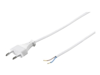 goobay - Strömkabel - oisolerad kabel för Europlug (hane) - AC 250 V - 1,5 m - vit