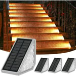 Keyouny - Lampes Solaires Extérieures avec Détecteur de Mouvement, 3 Pièces Eclairages Extérieurs Solaires pour Escaliers - 1200mAh/3000K/IP65