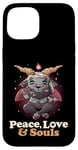 iPhone 15 Peace Love Souls Demon Goat Pentagram Satanic Cute Baphomet Case