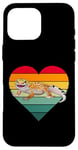 Coque pour iPhone 16 Pro Max Reptile Happy Retro Vintage Heart Leopard Gecko Lover