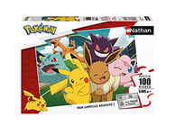 Nathan - Puzzle enfants - 100 pièces - Pikachu et les Pokémon - Fille ou garçon dès 6 ans - Puzzle de qualité supérieure - Carton épais et résistant - Animés - 86774