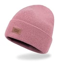 Levi's Unisex-Adults Classic Knit Cuffed All Season Beanie Hat, Pink Solid, One Size