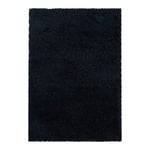 Tapis shaggy design uni rectangulaire Gadol 110x60 CM - Noir