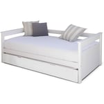 Lit banquette gigogne Izao Blanc 80x190 cm - Blanc