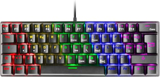 MK60 Noir, Clavier Gaming Mécanique FRGB, Antighosting, Switch Mécanique Rouge, Langue Italien.[V719]