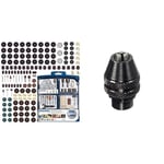 Coffret de 150 accessoires Dremel pour outils rotatifs pour graver, découper, poncer, meuler, nettoyer et polir & 4486 Mandrin Universel Autoserrant de 0,8mm à 3,2mm pour Outil Multifonction Rotatif