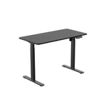 BRATECK Compact Single Motor        Electric Sit-Stand Desk with Desktop Included. Width 1200x600mm, Height Range 730-1210mm, Weight Cap 70Kgs, 3 memory Settings, Timer Reminder. Black Colour.