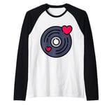 Vinyl Record Player Album Raglan Baseball Tee