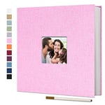 Vienrose Grand Album Photo Adhésif Scrapbooking 40 Pages Lin Relié livre photo DIY Longueur 33 x Largeur 32 cm avec un Stylo Métallique