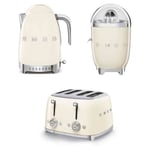 Pack SMEG Bouilloire 1.7L 7 Tasses 2400W + Grille-Pain Toaster 4 Fentes 2000W +